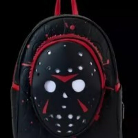 Loungefly Friday The 13th Exclusive Jason Mask Light Up Mini Backpack NWT - Picture 1 of 6